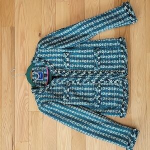 EUC J. Crew Lady Jacket in Emerald Tweed